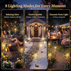 Solar Firework Lights, 10 Pack 120 LEDs 8 Lighting Modes Twinkle Solar Garden - Image 5