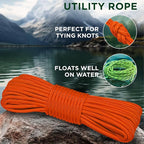 TECEUM Rope – 90 Feet x 3/8 Inch – Orange – Strong All-Purpose Utility Rope – - Image 3