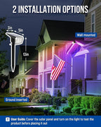 AUDERWIN Solar Spot Lights Outdoor, 9 Lighting Modes RGB, Solar Lights Outdoor - Image 8