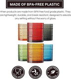 Khen Plastic Hobnail Drinking Glasses Set of 6 Neutral Tones Cups 10oz - Image 5