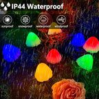 OZS 2PK 32LED 55FT Mushroom Solar Garden Lights Outdoor, Solar String Lights - Image 4