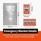 Emergency Thermal Blankets, 4 Pack, Space Mylar Blanket Survival kit - Image 3