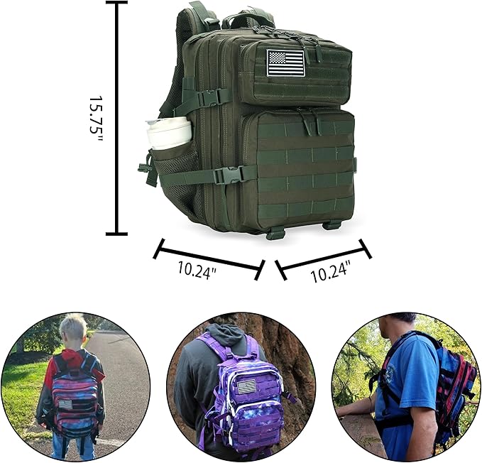 Lovelinks21 25L Military Tactical Backpack Small Assault Pack Molle Daypack - Image 2