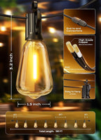 Brightown Outdoor String Lights, 180FT 60+2 LED ST38 LED Patio Lights - Image 7