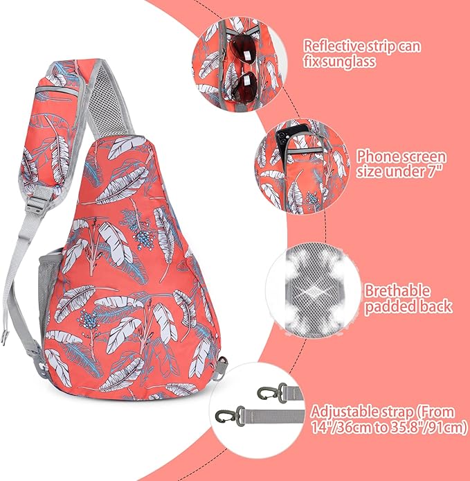 ZOMAKE Sling Bag, Small Crossbody Sling Backpack, Water Resistant Shoulder - Image 3