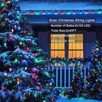 Solar String Strawberry Lights Outdoor 2 Pack 200 LED 80Ft Multi-Color - Image 2