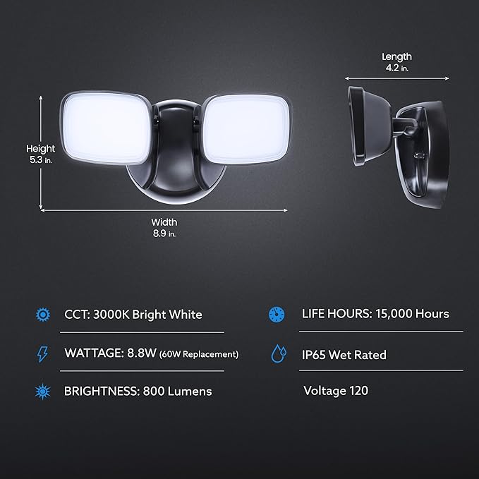 Feit Electric LED Security Outdoor Light, 28W LED Waterproof Flood Light - Image 2