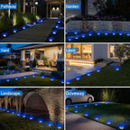 Peasur Solar Ground Lights Outdoor, 12 Pack Flat Solar Powered Disc Lights - Image 6