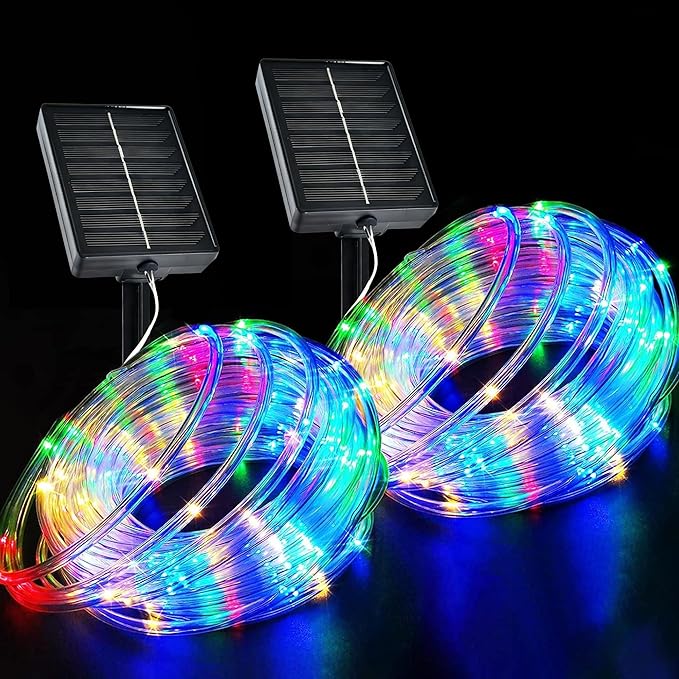 Solar Rope Lights Outdoor, 2 Packs Total 144FT 400LED Solar String Lights by MERRIMAX+M