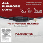 10ft Black Extension Cord, 16/3 SJTW Heavy-Duty, Weather-Resistant Power Strip - Image 9