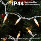 Meteds Christmas Lights 2Pack 100 Count Clear Mini Lights White Wire - Image 4