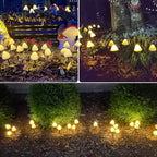 OZS 2PK 32LED 55FT Mushroom Solar Garden Lights Outdoor, Solar String Lights - Image 2