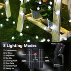 Joomer Solar String Lights Outdoor, 65FT 100LED Globe String Lights 8 Lighting - Image 4