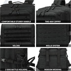 Military Tactical Backpack 45L/25L 3 Day Assault Pack Molle Daypack Hiking - Image 4