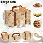 24Pcs Large Suitcase Party Favor Boxes Travel The Map Paper Treat Box - Image 3