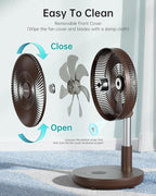 TriPole Foldable Standing Fan 12" Portable Rechargeable Battery Pedestal Fan - Image 7