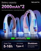 Rohent Neck Fans for Women Rechargeable: High Velocity 4 Speeds Cooling - Image 5