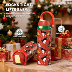 POWCAN 24 oz Christmas Insulated Water Bottle: 2-in-1 Push-Button Spout & - Image 5