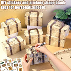 12Pcs Large Suitcase Party Favor Boxes Travel The Map Paper Treat Box - Image 5