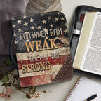 Small Bible Cover Case for Women Men Amercan Flag and Cross PU Leather Bible - Image 5