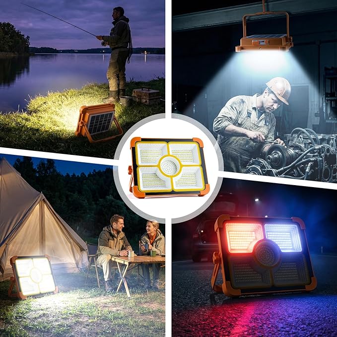 2-Pack Solar Rechargeable Work Light, 12000LM Portable Work Light - Image 7