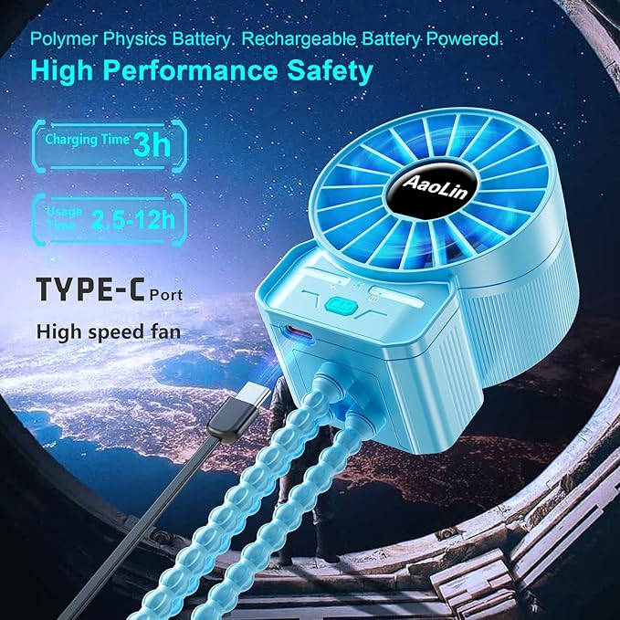 multifunctional USB rechargeable portable stroller small fan 4 speed 6600rpm - Image 4