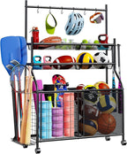 Large Sports Organizer for Garage, Ball Storage Rack Garage Sports Equipment - Image 2