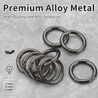 Gkeygo Key Ring Clip, 1 Inch Keychain Rings, 8 Pack Round Carabiner Clip - Image 2