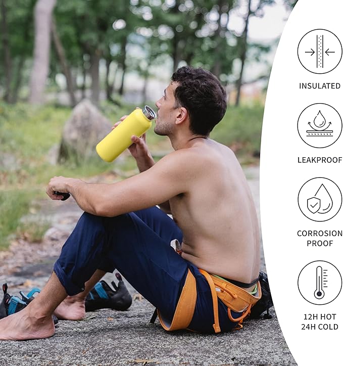 Bambaw 24 oz Insulated Water Bottle, Stainless Steel Water Bottle, Sleek & - Image 3