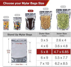 BELLE KR® Pint 5x8 Mylar Bags for Food Storage - Image 2