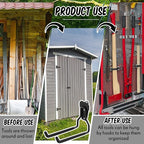 MorningRo 2 Pack Shed Accessories Multi Purpose Shed Hooks Metal Power Tool - Image 6