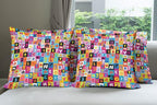 Ambesonne Abstract Throw Pillow Cushion Case Pack of 4, Colored Alphabet by Ambesonne