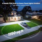 70W Dusk to Dawn Flood Lights Outdoor Lighting, 7000LM Dusk Till Dawn Floodlight - Image 4