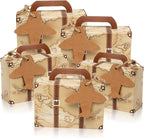50Pcs Party Favor Candy Box, Vintage Mini Suitcase Favor Box, Kraft Paper by CHolic