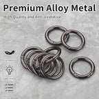 Gkeygo Key Ring Clip, 4/5 Inch Keychain Rings, 8 Pack Round Carabiner Clip - Image 2