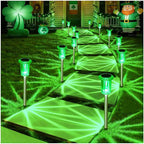 DenicMic Solar Lights Outdoor 10 Pack Waterproof Green LED Stainless Steel - Image 8