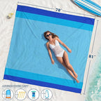 Famstar Beach Blanket Oversized Extra Large 78" X 81", Waterproof Sandproof - Image 2