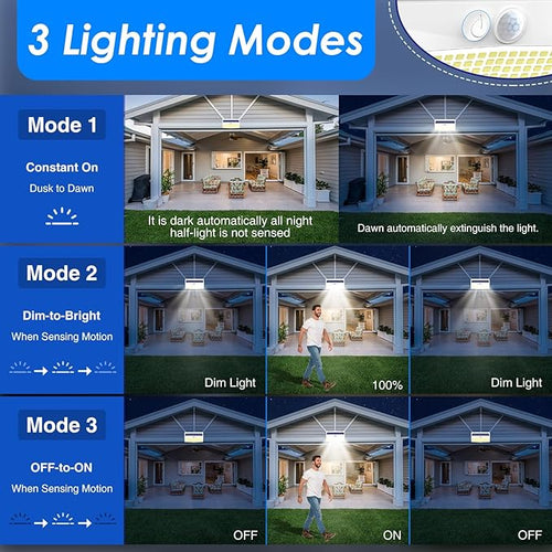 2 Pack 368 LED Solar Motion Sensor Lights Outdoor, Solar Fence Lights - Image 2