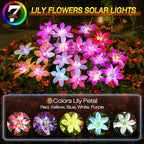 Aukora Solar Garden Lights Outdoor 5 Pack, 5 Colors Lily Flowers & 7-Color - Image 6