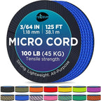 TECEUM Micro Paracord – 1.18 mm X 125 ft – Micro Utility Cord – Thin Braided by TECEUM