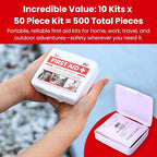 M2 BASICS Mini First Aid Kit Bulk Multi Pack, 10 Pack, 50 per Kit, 500 Total - Image 2