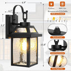 BesLowe Dusk to Dawn Outdoor Wall Lights, Exterior Lighting Fixtures Wall Mount - Image 6