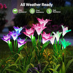 WdtPro Solar Lights Outdoor Garden Decorative 6 Pack, Waterproof Solar Garden - Image 4