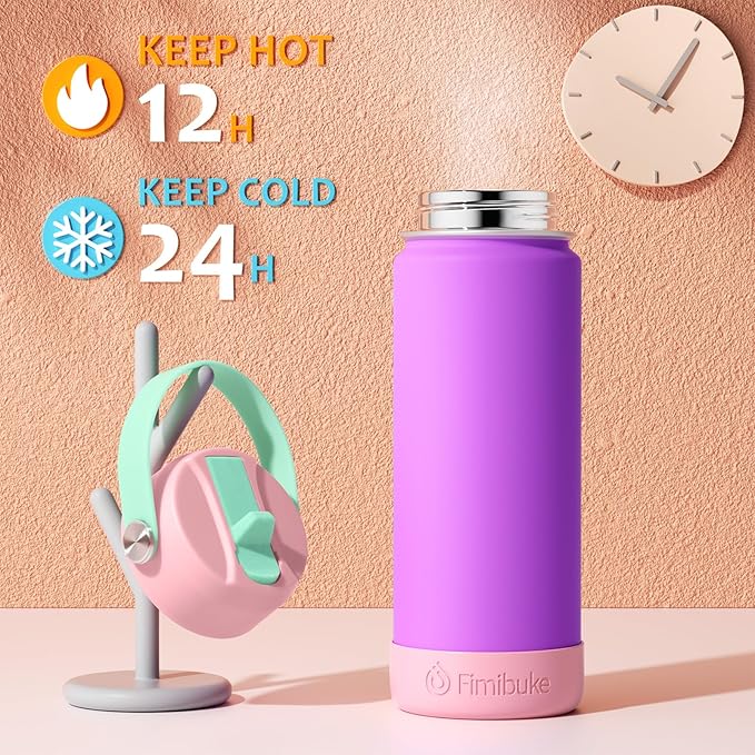 Fimibuke Kids Insulated Water Bottle, 18oz BPA FREE 18/8 Stainless Steel Kids - Image 3
