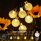 Outdoor Solar String Lights, 46FT 66LED 8Modes Crystal Solar Powered Christmas - Image 2