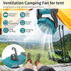 Battery Powered Fan，270° Rotating Battery Operated Camping Fan Rechargeable - Image 6