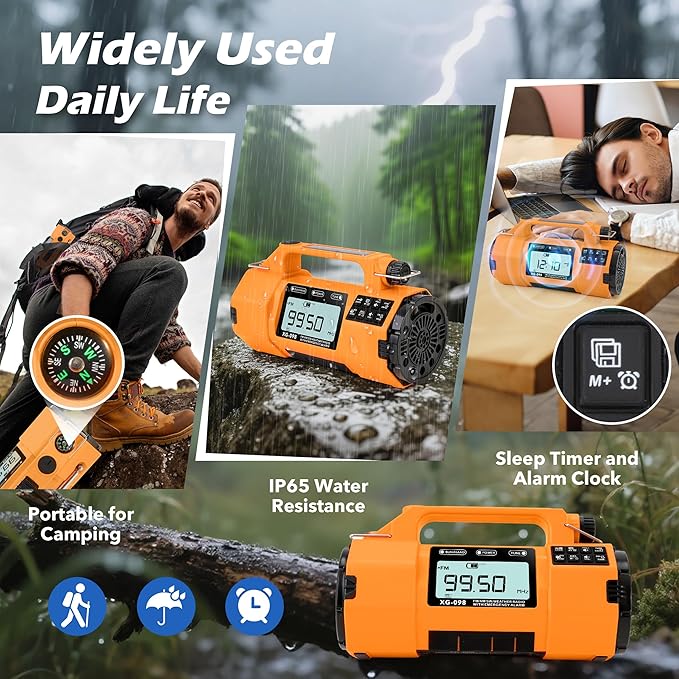 Emergency Radio NOAA Weather Alert FM/AM/SW, Hand Crank Radio - Image 5