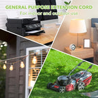 BN-LINK 10ft White Outdoor Extension Cord 16/3 SJTW, Weather Resistant & Flame - Image 8