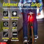 BLITZU USB-C Rechargeable Bike Tail Light 2 Pack, Bright Bicycle Rear Cycling - Image 7