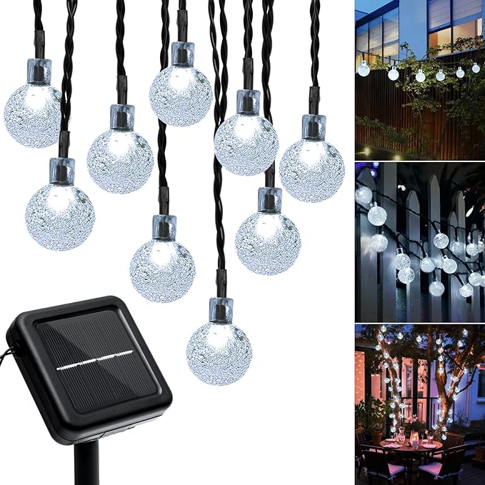 Outdoor Solar String Lights, 46FT 66LED 8Modes Crystal Solar Powered Christmas by Unknown